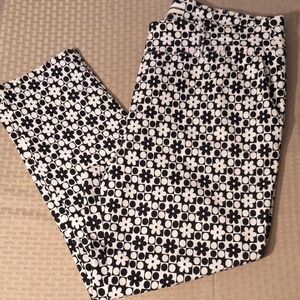 Floral Black and White Pants